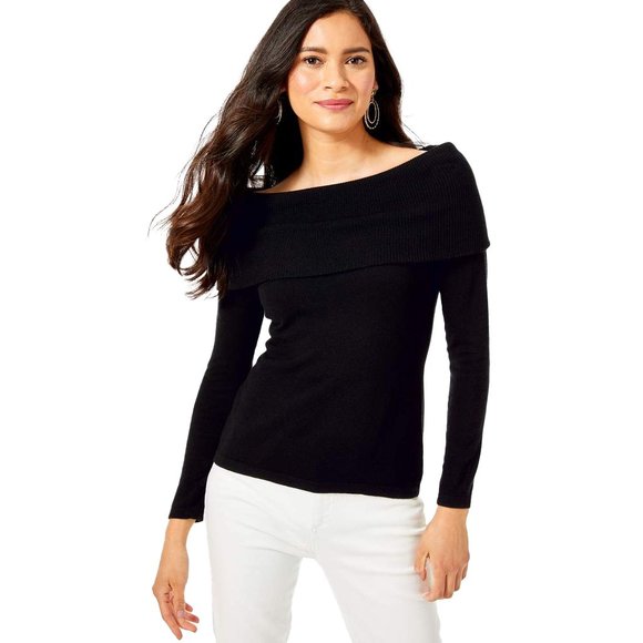 Lilly Pulitzer Sweaters - Lilly Pulitzer Womens Christin Off-The-Shoulder Sweater Black Small Medium NWT